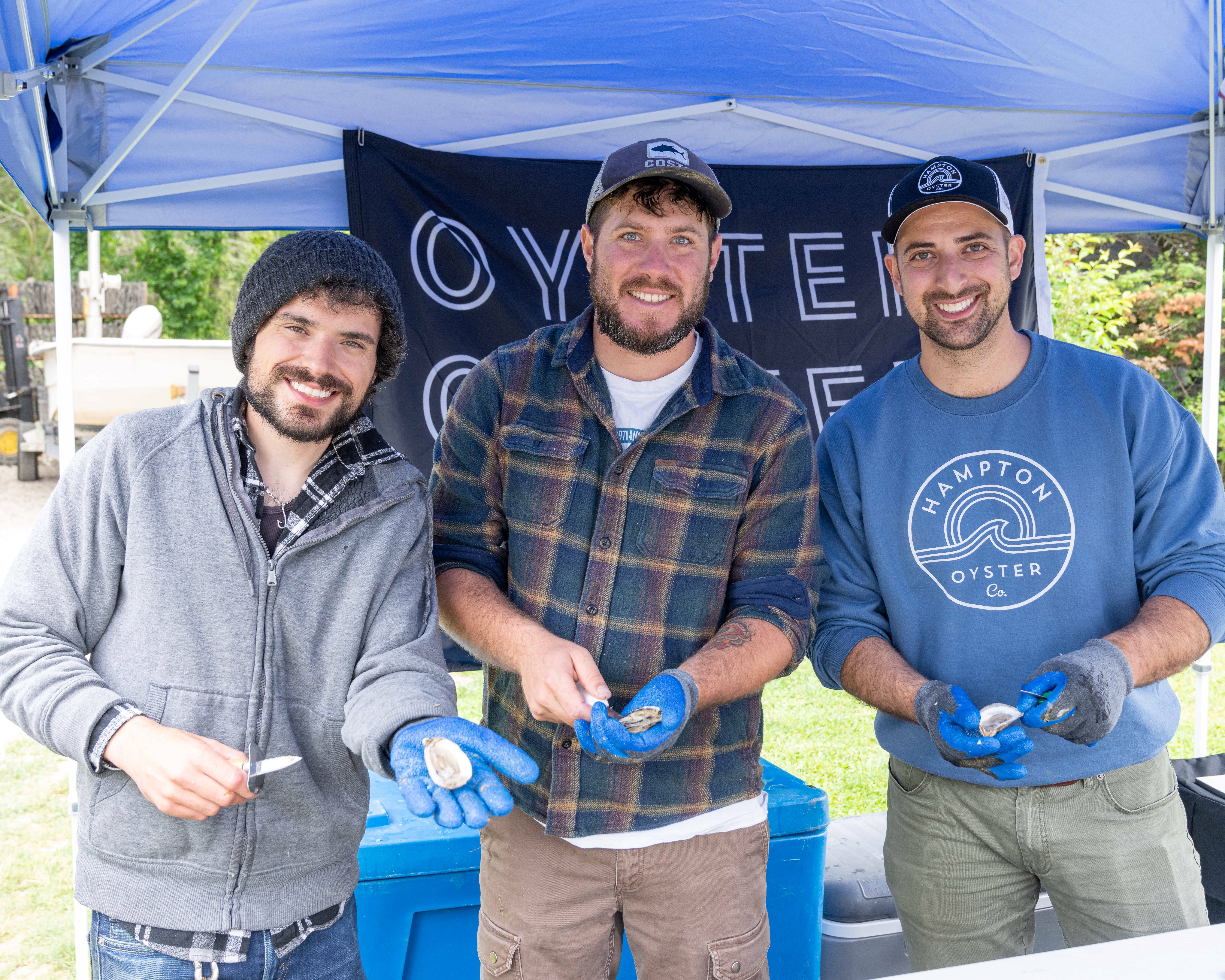 Hampton Oyster Co shucking oysters