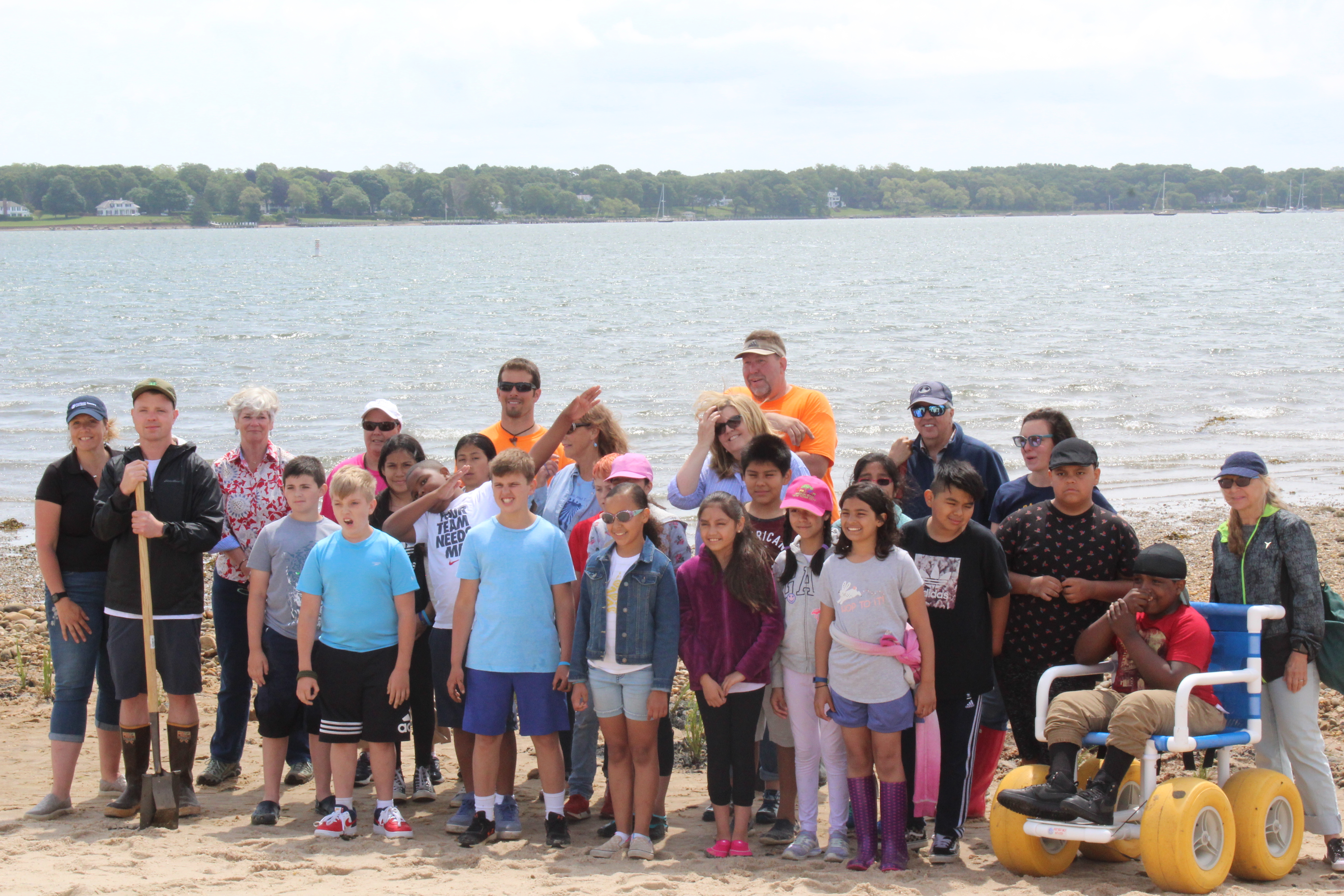 Greenport 5th graders at the Widow's Hole Preserve