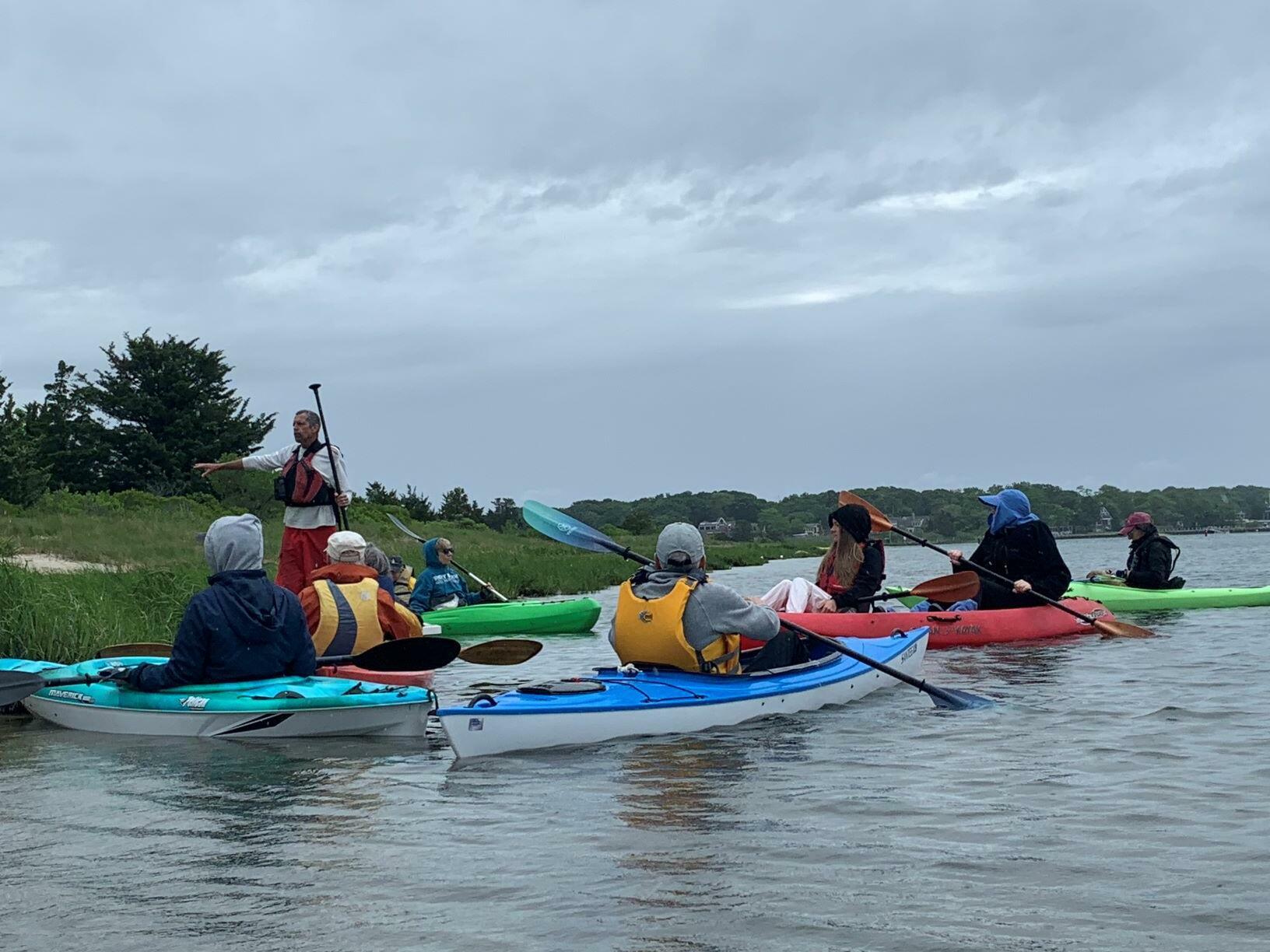 Mike Bottini with paddlers Sebonac Creek June 2021